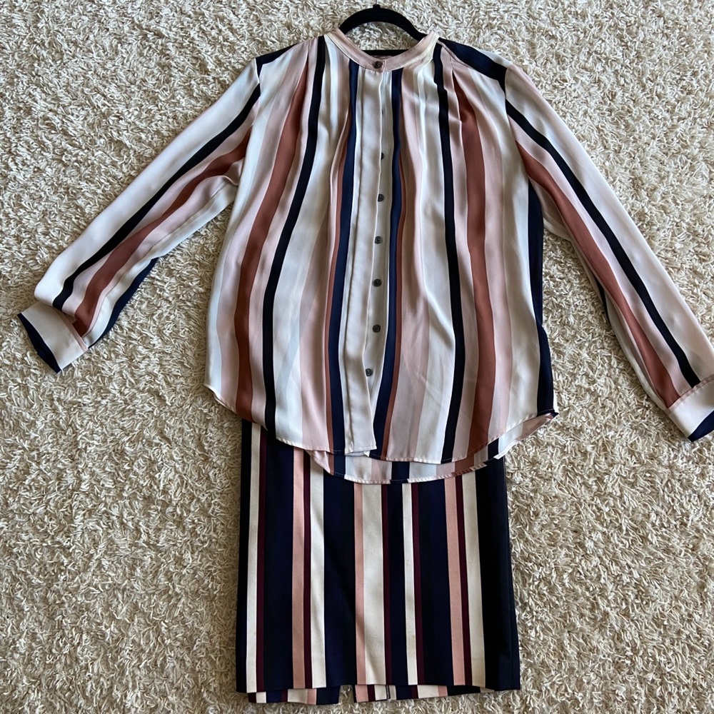 Stiped Blouse & matching skirt